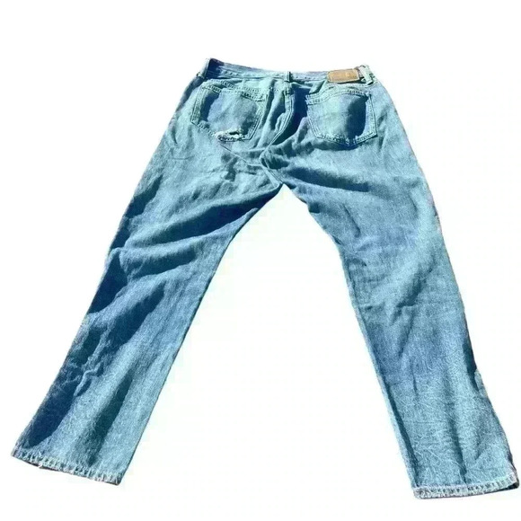 Polo Ralph Lauren Astor Slim Boyfriend Jeans Womens Size 31 X 29 Distressed Blue - Picture 10 of 11